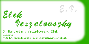 elek veszelovszky business card
